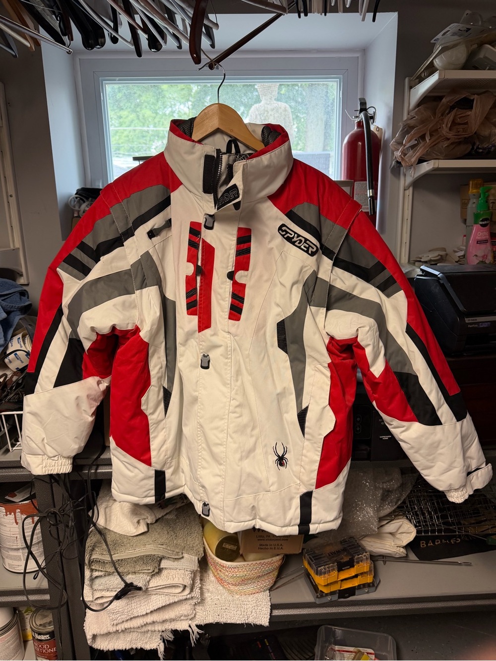 Spyder Red White and Gray Insulated motorcycle  or ski Jacket-Women